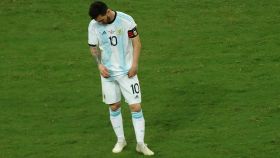 Lionel Messi de Argentina al final del partido Argentina-Colombia del Grupo B de la Copa América de Fútbol 2019