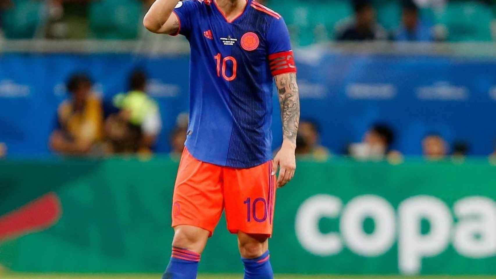 James Rodríguez, en un partido de la selección de Colombia en la Copa América 2019. Foto: Instagram (@jamesrodriguez10)