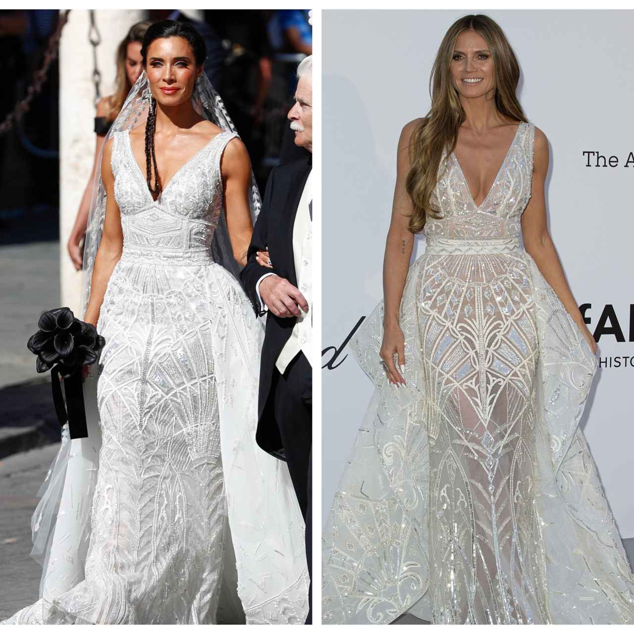 El vestido de novia de Pilar Rubio no es tan exclusivo: Heidi Klum lo lució  antes en una gala
