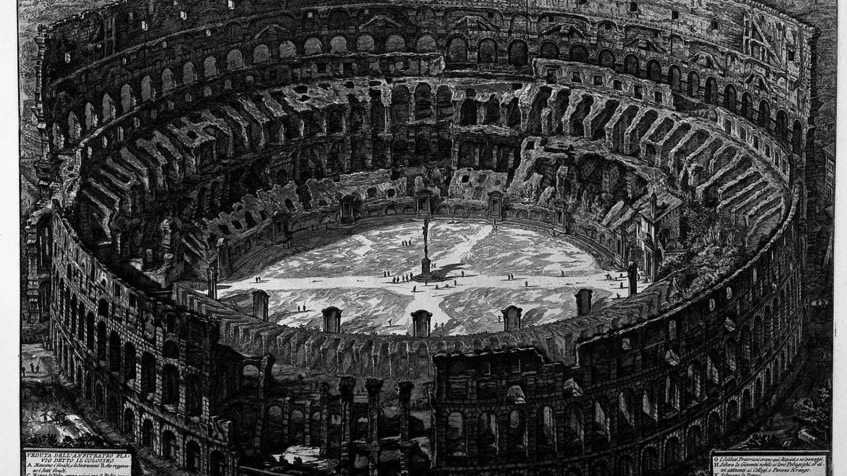 Grabado del Coliseo a mediados del siglo XVIII.