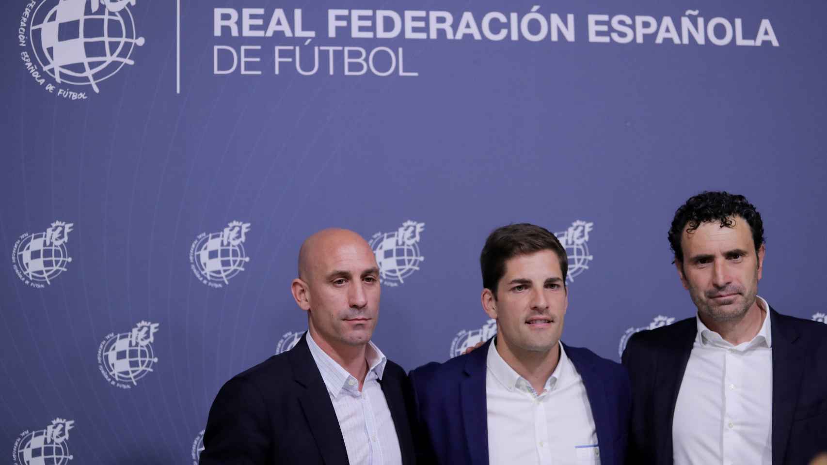Luis Rubiales, Robert Moreno y José Francisco Molina