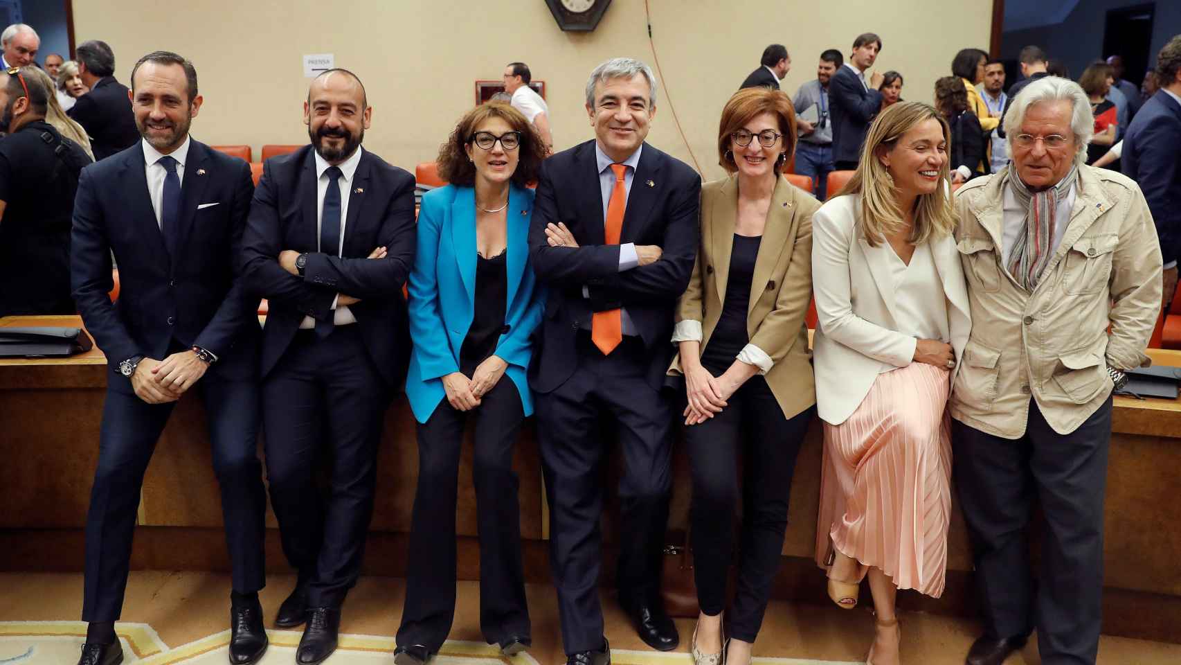 Garicano y el resto de eurodiputados de Cs, durante su toma de posesión en Madrid
