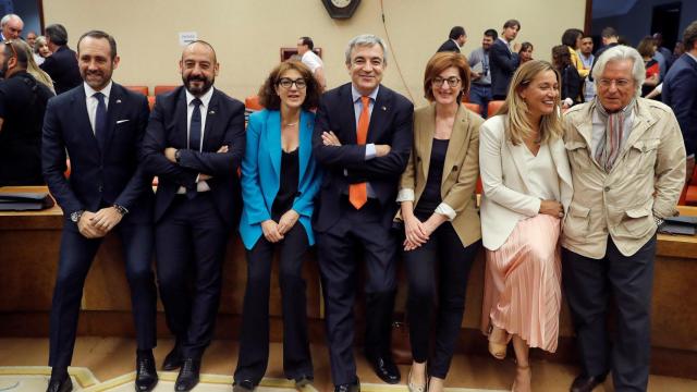 Garicano y el resto de eurodiputados de Cs, durante su toma de posesión en Madrid.