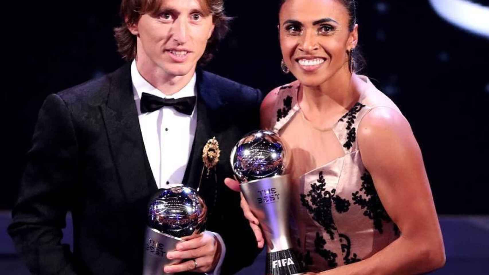 Marta y Luka Modric, en la gala de los The Best. Foto: Instagram (@martavsilva10)
