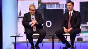 Boris Johnson y Jeremy Hunt en el debate de la BBC