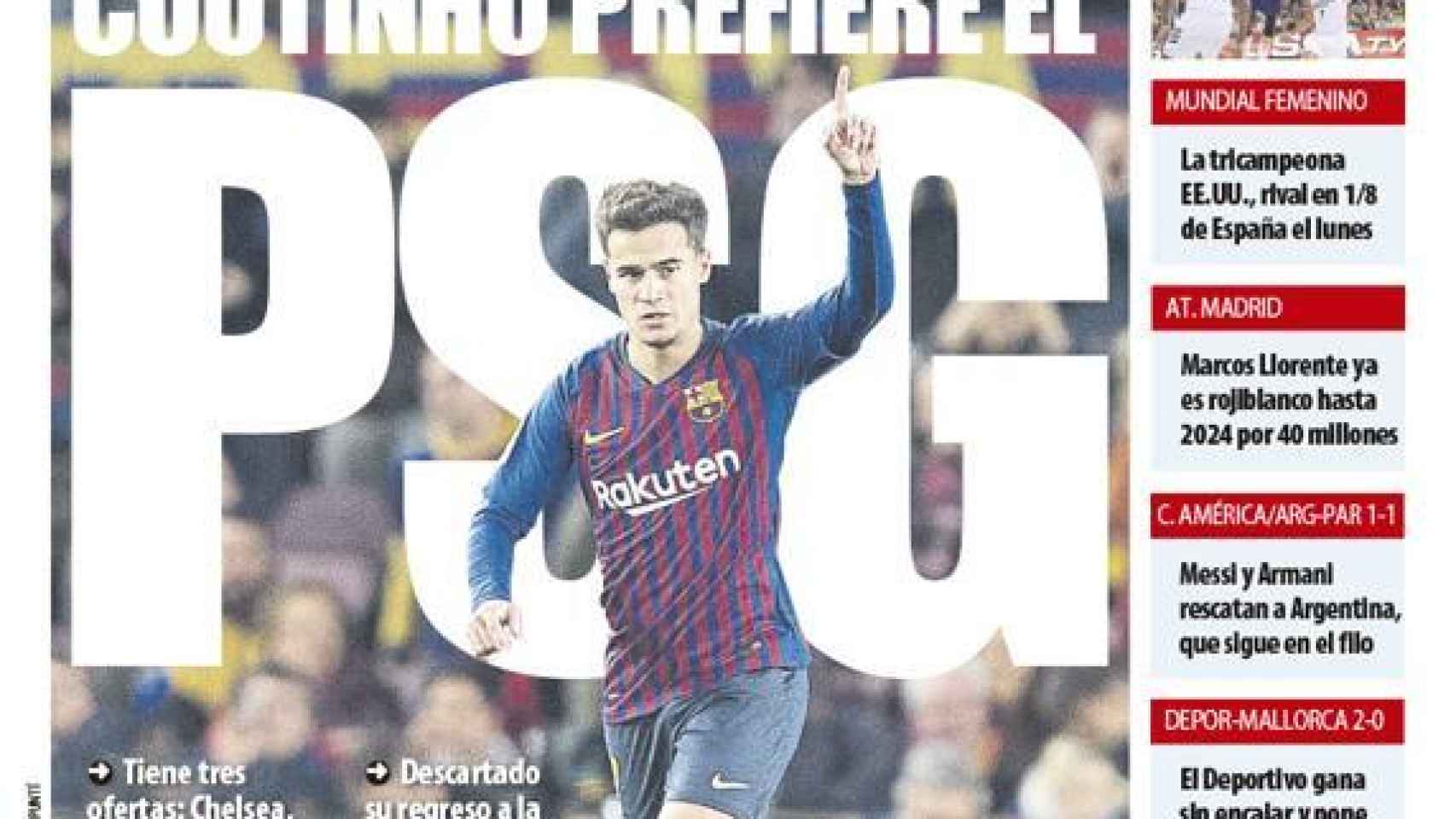 La portada del diario Mundo Deportivo (21/06/2019)