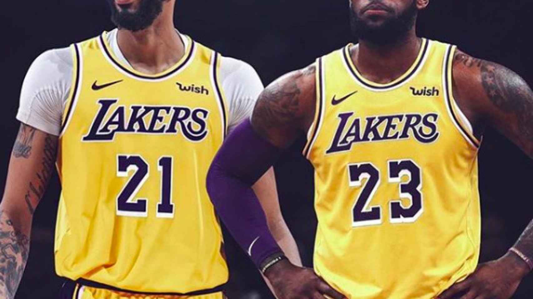 Montaje de Anthony Davis y LeBron James en los Lakers. Foto: Instagram (@kingjames)