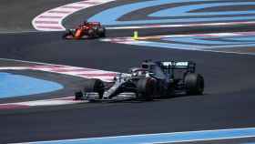 Hamilton durante la sesión de clasificación del GP de Francia