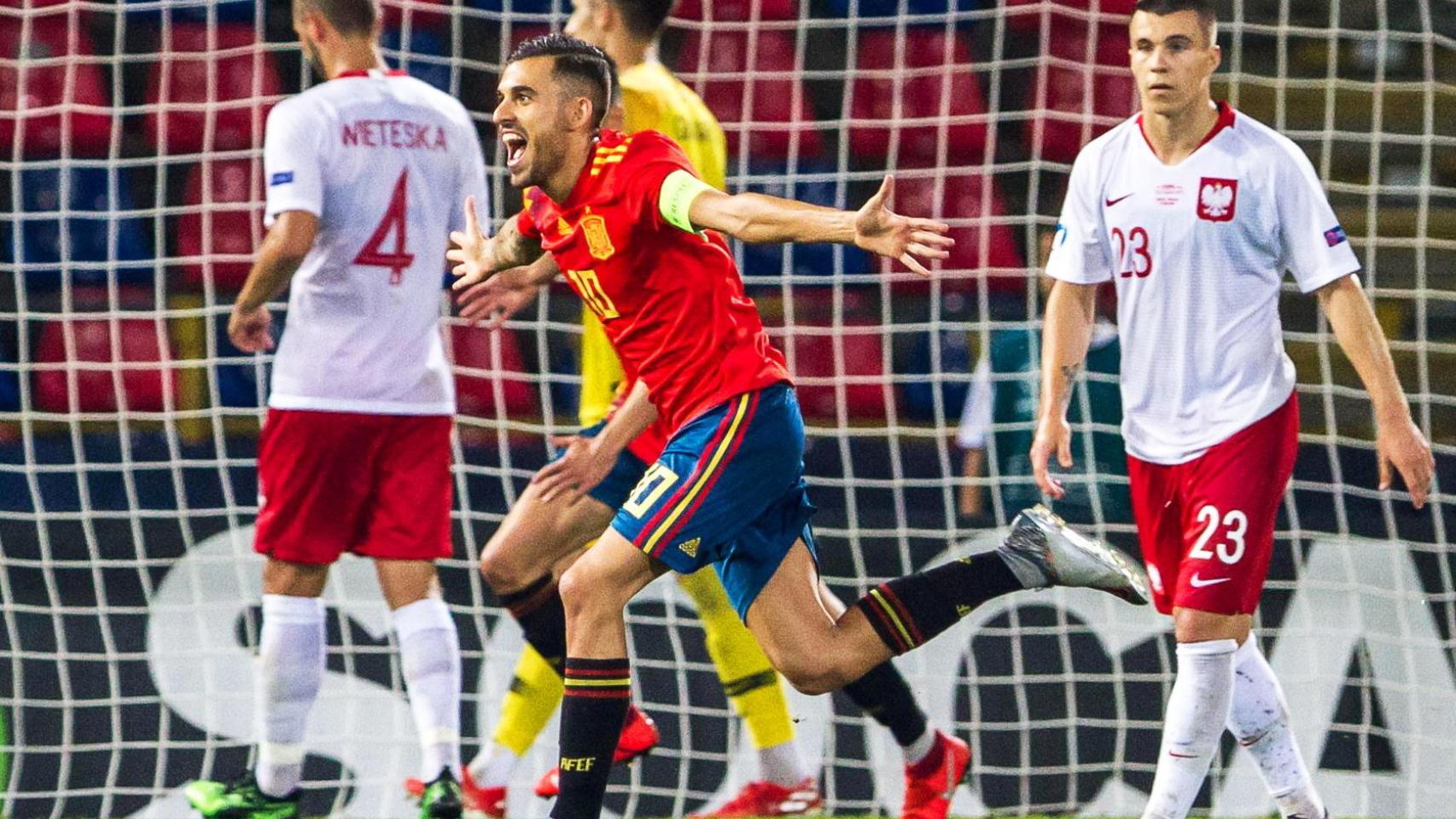 Ceballos celebra su gol contra Polonia en el Europeo sub21