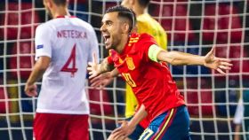 Ceballos celebra su gol contra Polonia en el Europeo sub21