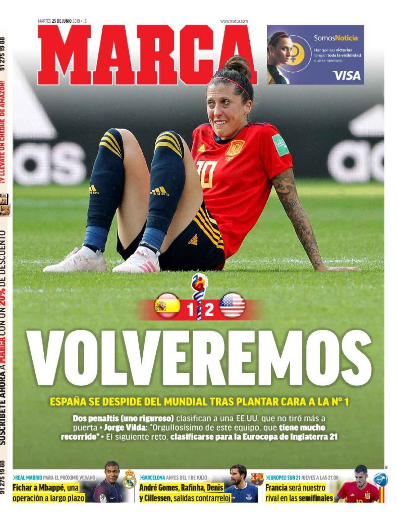 La portada del diario MARCA (25/06/2019)