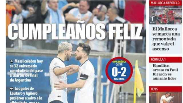 La portada del diario Mundo Deportivo (24/06/2019)