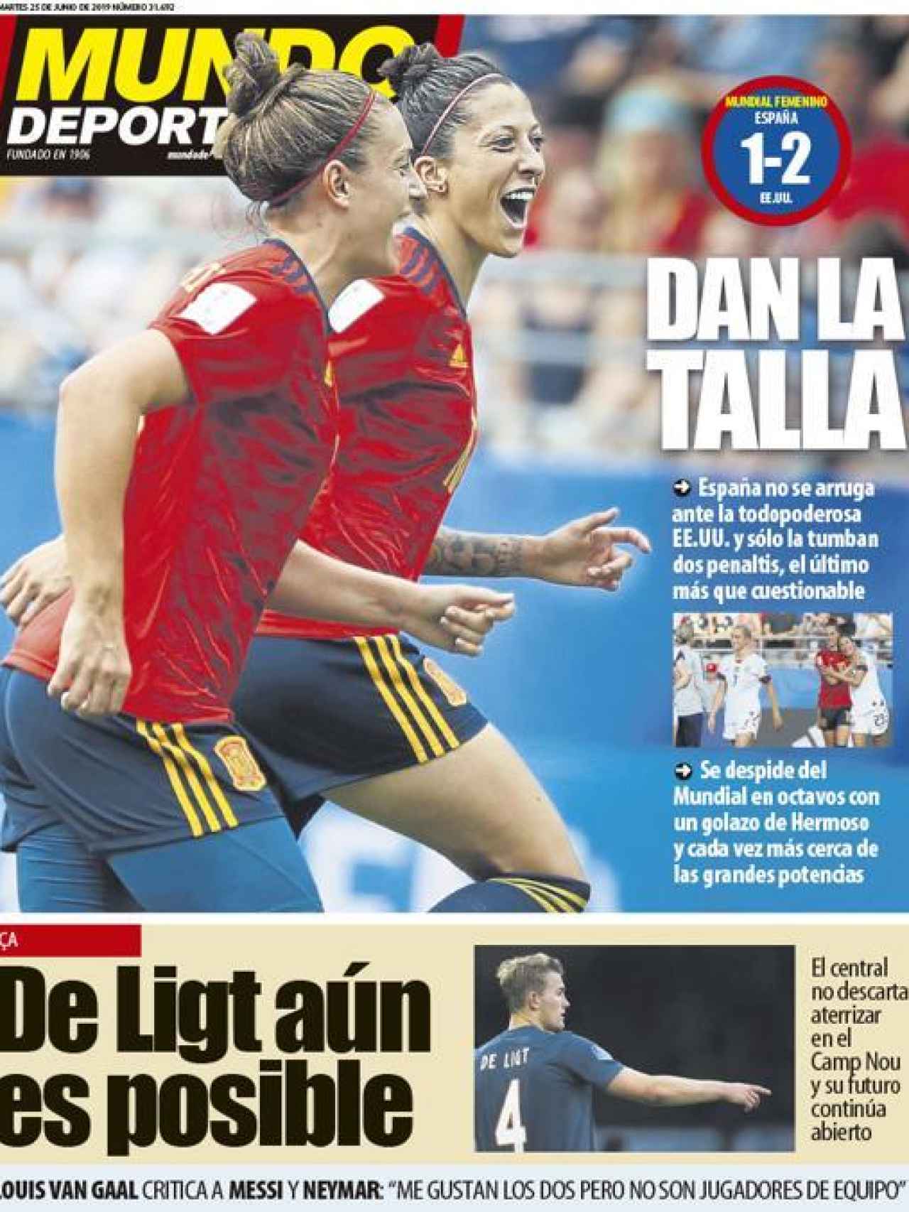 La portada del diario Mundo Deportivo (25/06/2019)