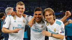 Kroos, Modric y Casemiro con el Real Madrid.