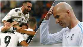 La plantilla del Real Madrid y Zinedine Zidane.
