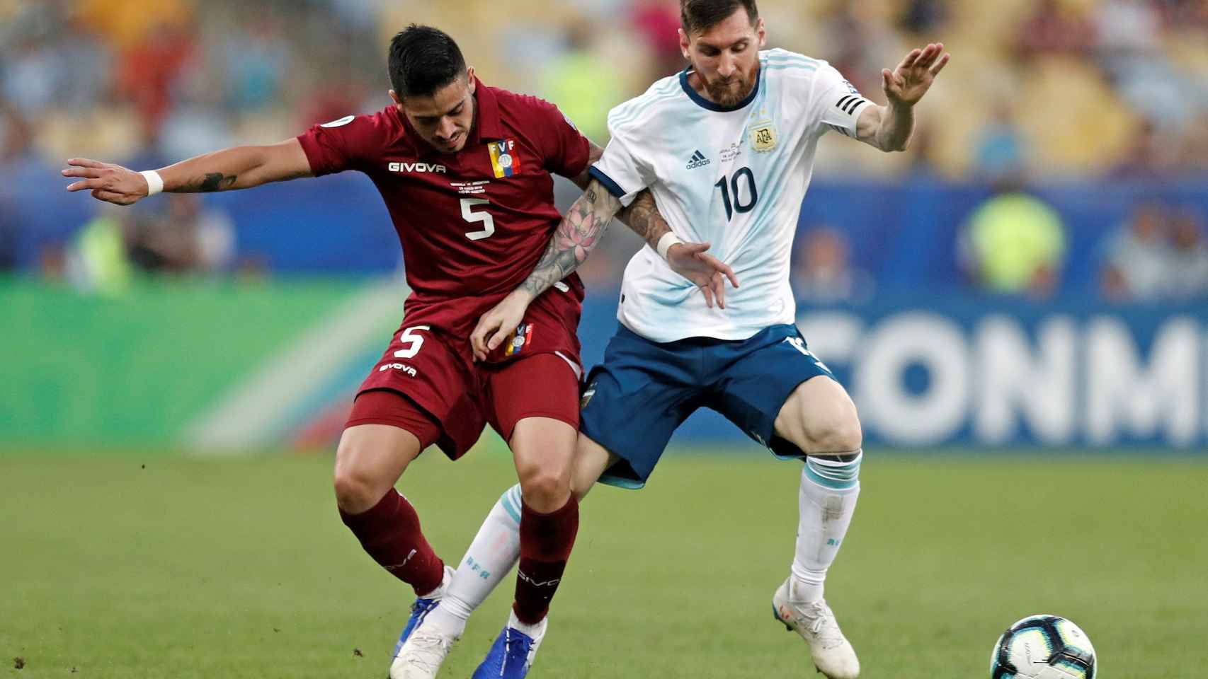Messi durante el partido contra Venezuela