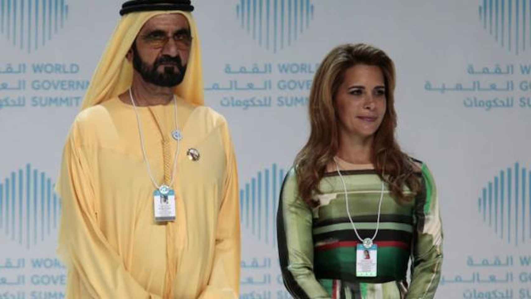 Mohammed Bin Rashid junto a Haya bint Al Hussein.