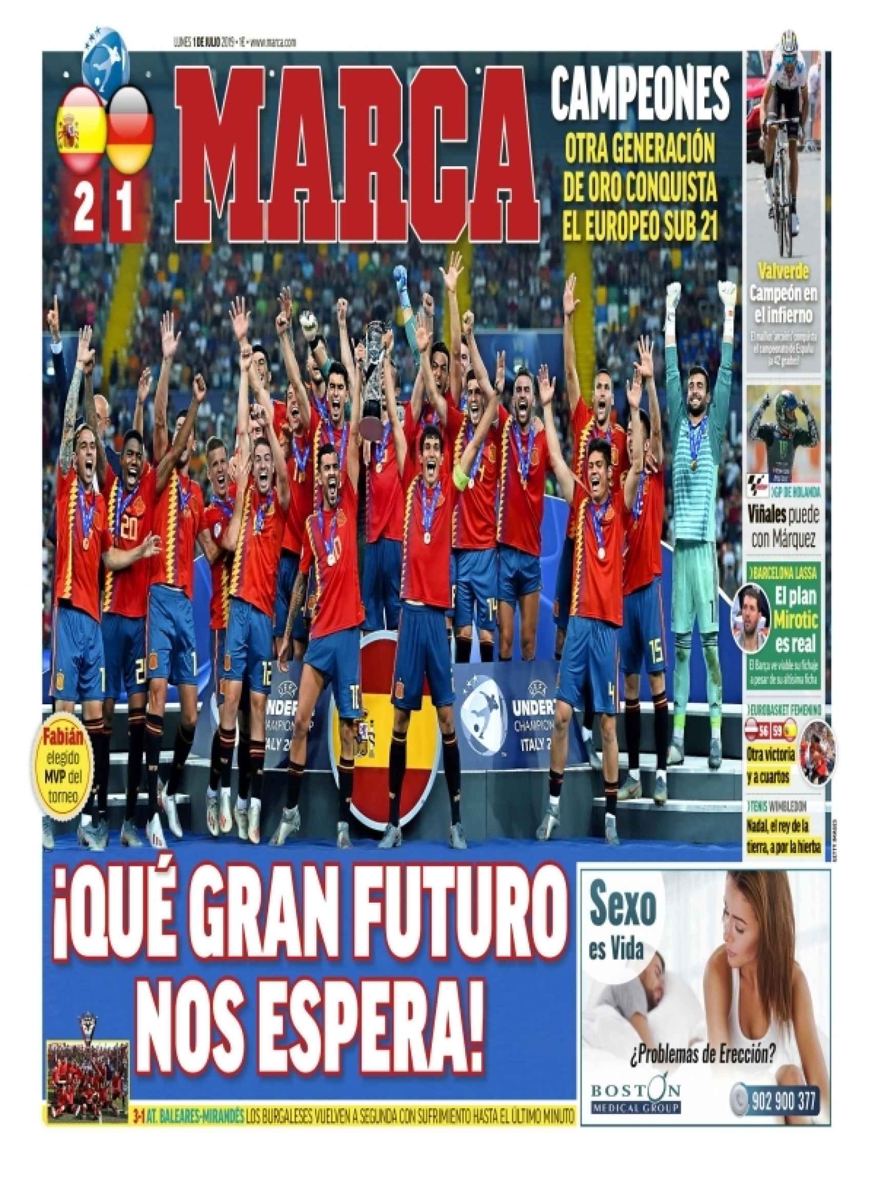 Portada del diario Marca (1/07/2019).