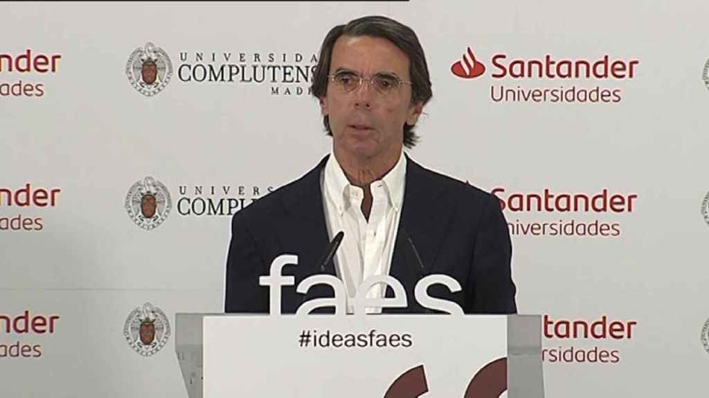José María Aznar, durante una conferencia en los cursos de verano de FAES