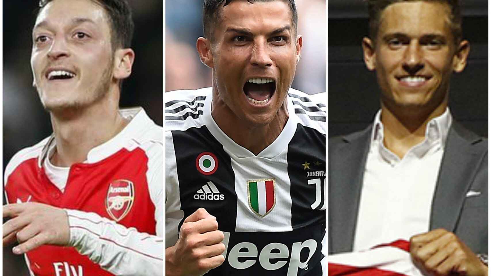 Özil, Cristiano Ronaldo y Marcos Llorente