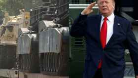 Tanques trasladados a Washington y el presidente Donald Trump a su vuelta de Corea del Sur