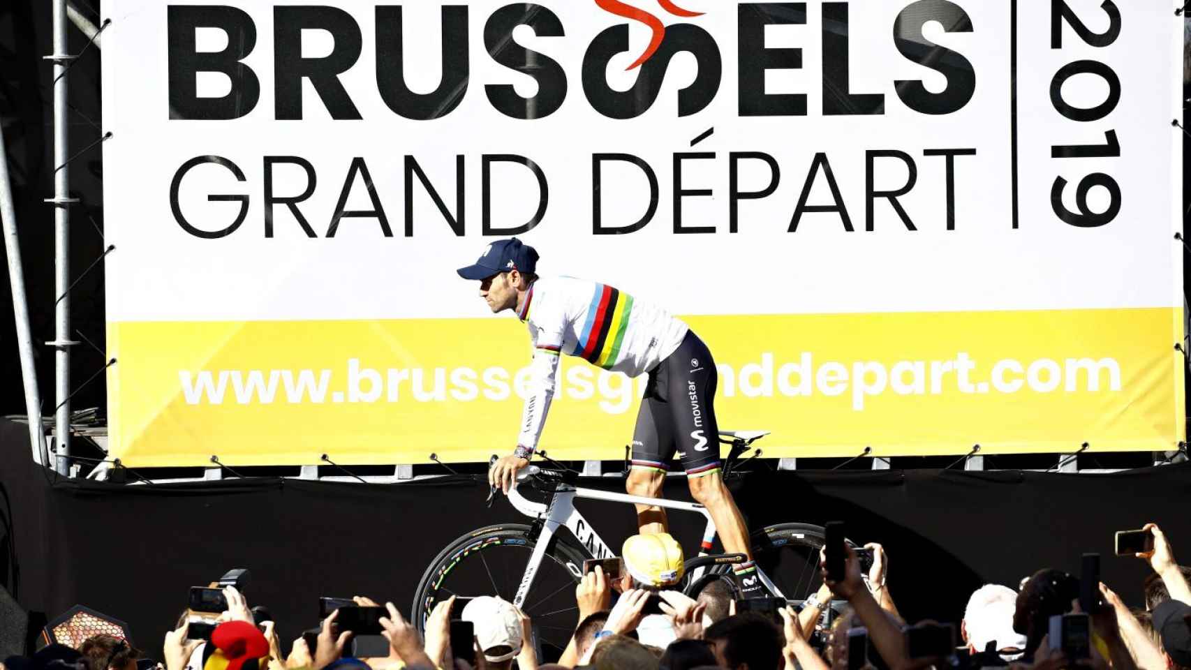 Alejandro Valverde durante la presentación del Tour de Francia 2019