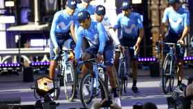 Nairo Quintana, Alejandro Valverde y el resto del equipo Movistar en el Tour 2019