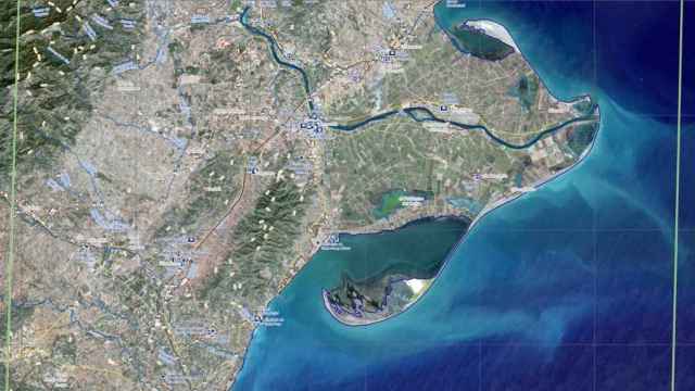 El delta del Ebro visto desde el satélite Copernicus de la UE.