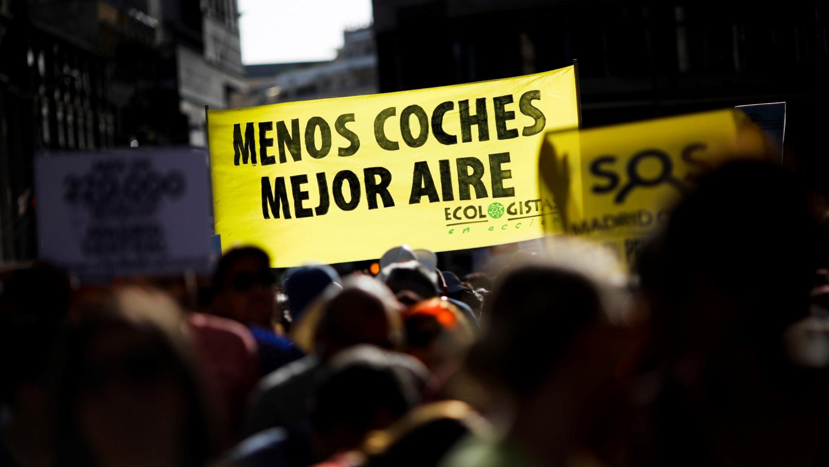 Manifestaciones en Madrid Central pidiendo el retorno de las multas.