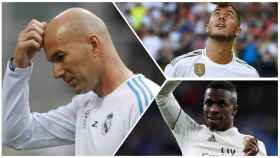 Zidane, Hazard y Vinicius.