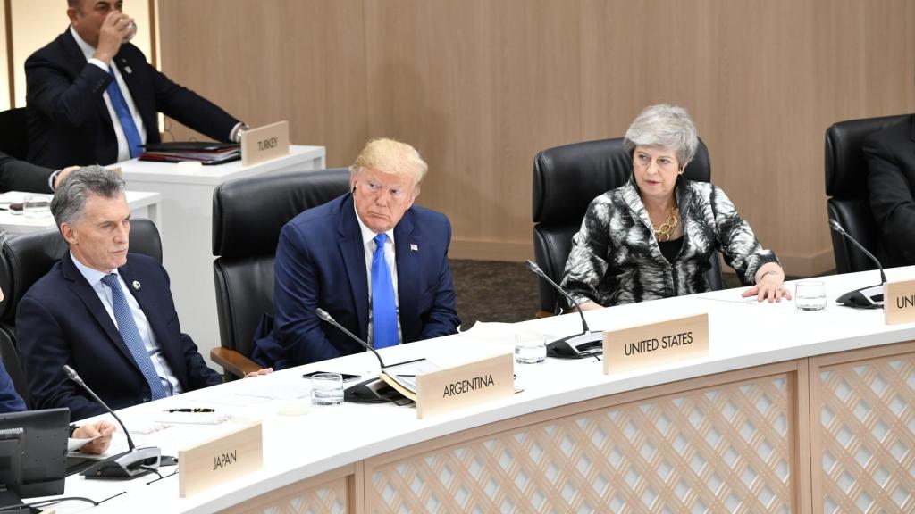 El presidente Donald Trump y la primera ministra Theresa May en la cumbre del G20 en Osaka