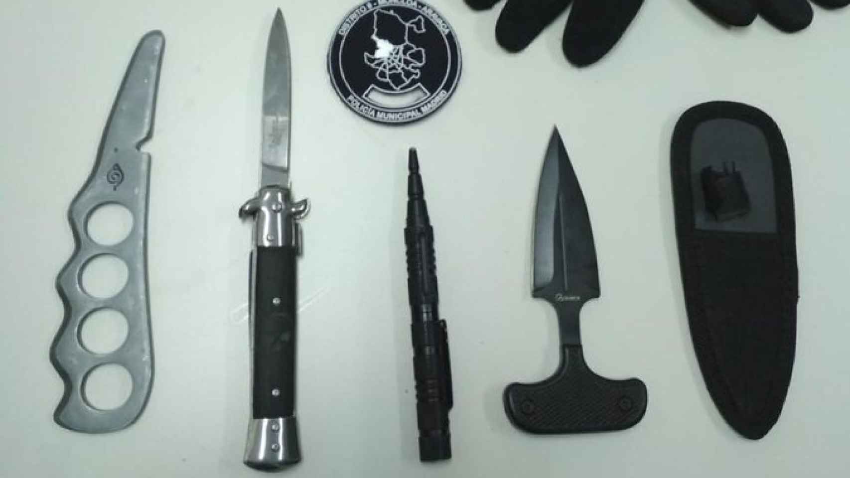 Armas intervenidas por la Policía Municipal de Madrid en el Orgullo.