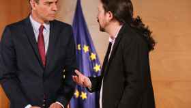 Pedro Sánchez y Pablo Iglesias antes de su nueva reunión fallida de cara a la investidura.