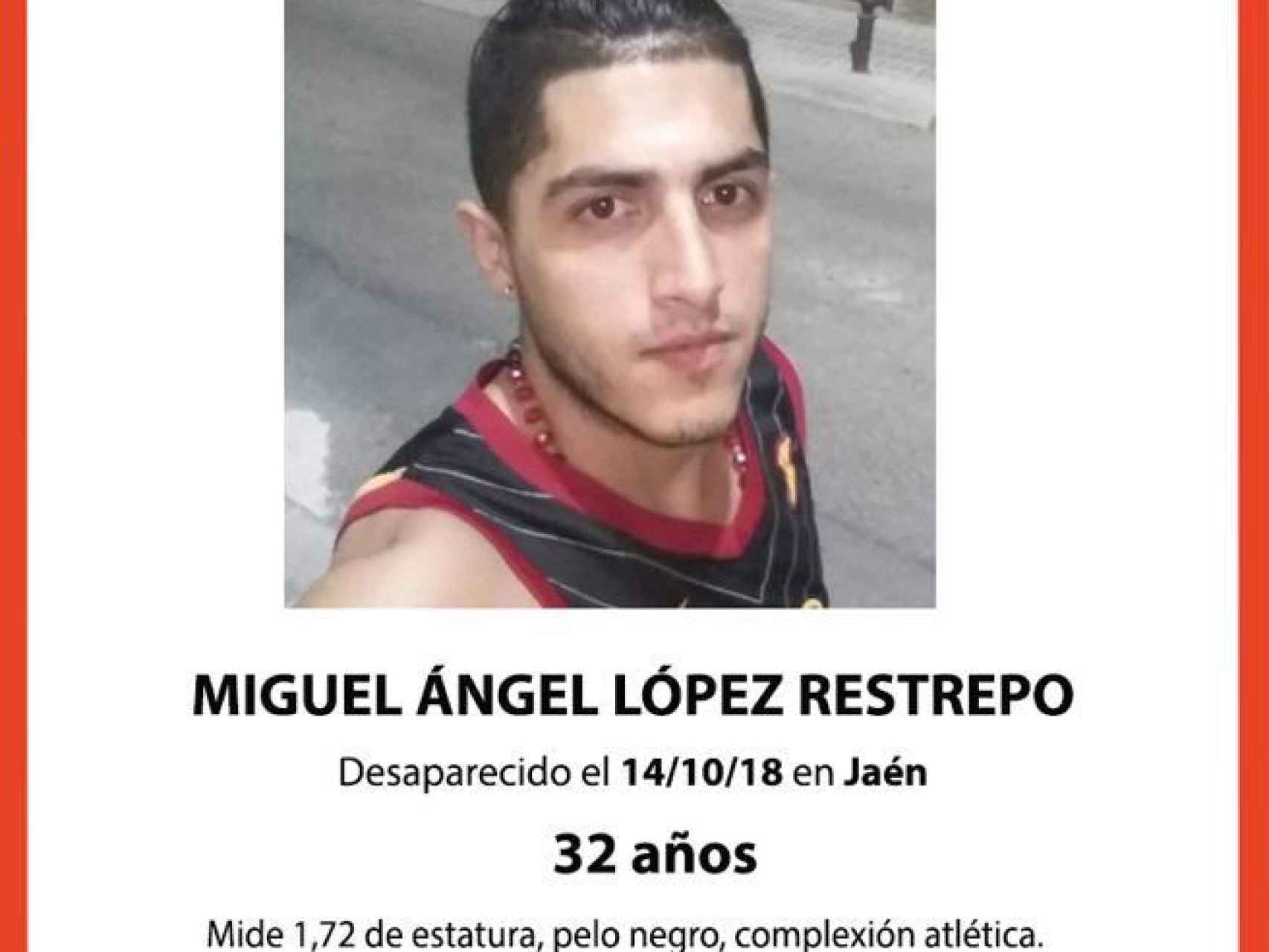 Cartel de la desaparición de Miguel Ángel López.