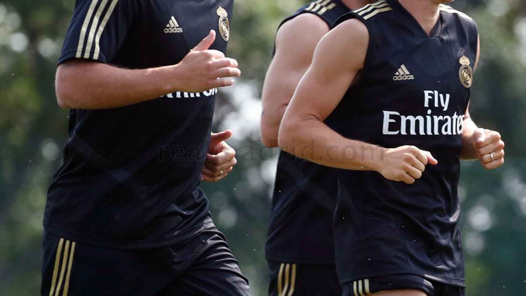 Hazard y Modric, en un entrenamiento del Real Madrid
