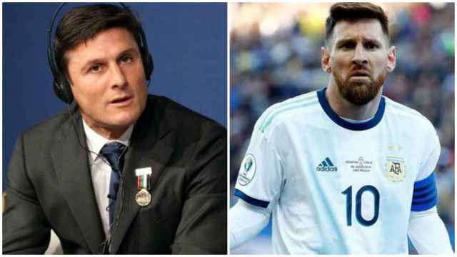 Javier Zanetti y Leo Messi.