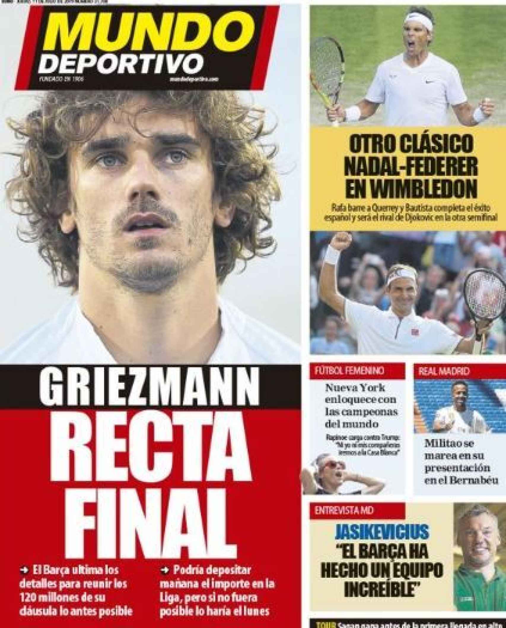 La portada del diario Mundo Deportivo (11/07/2019)