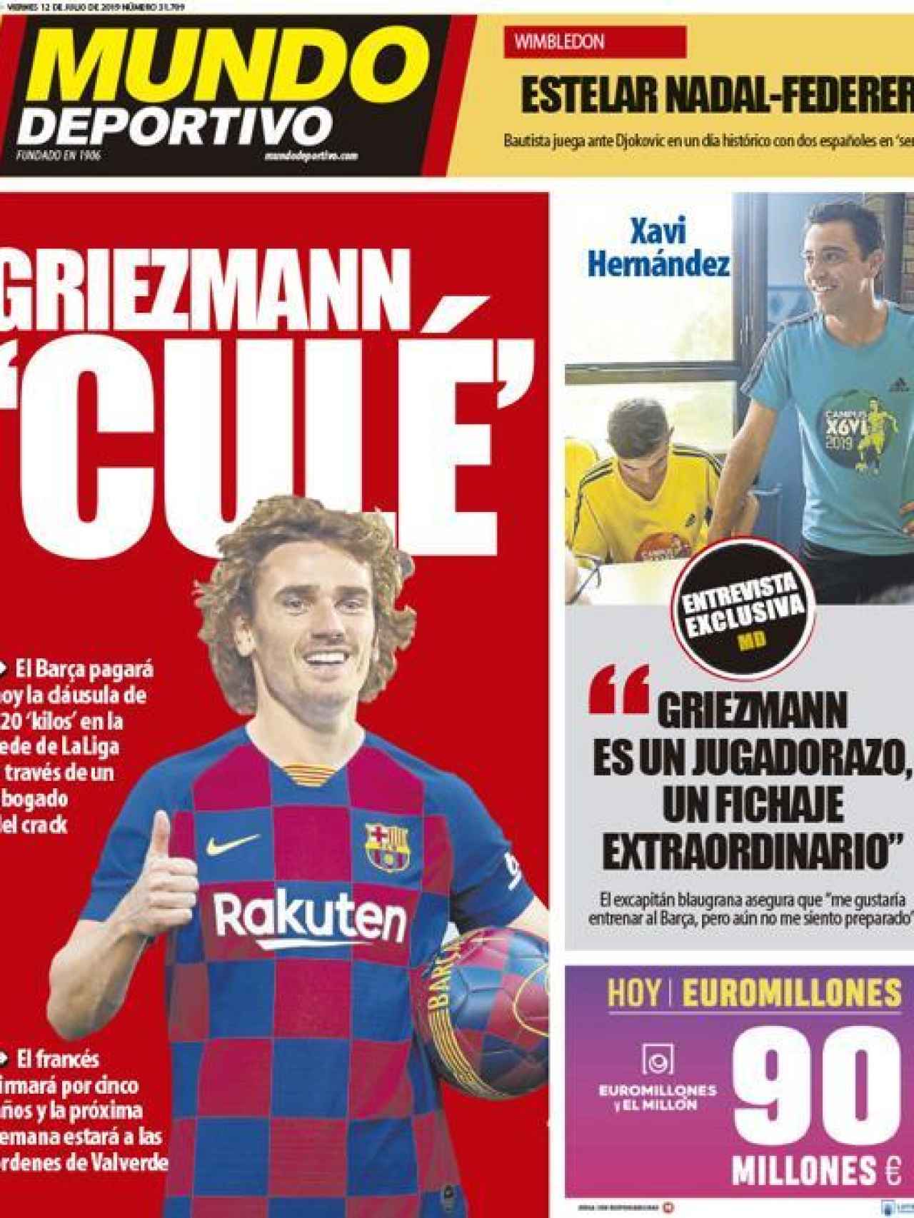 La portada del diario Mundo Deportivo (12/07/2019)