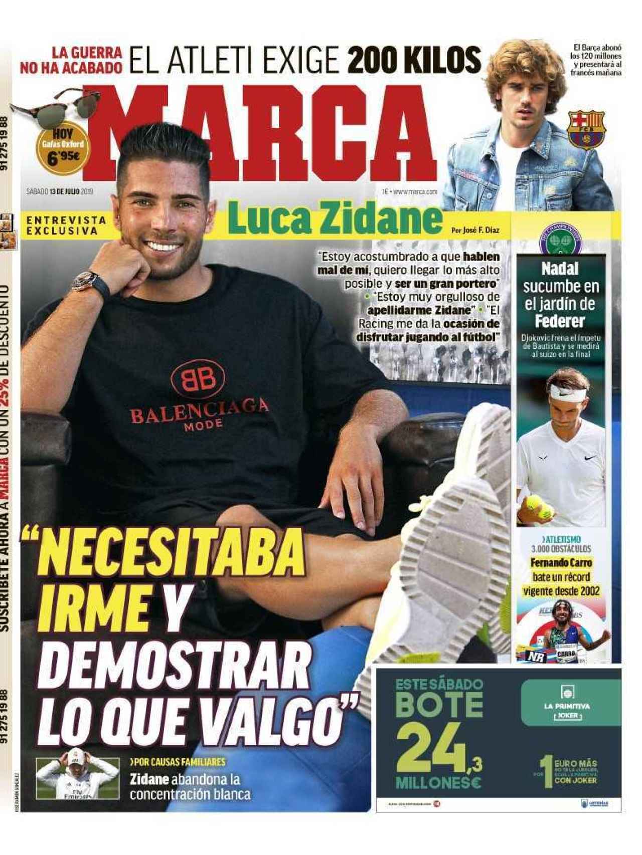 La portada del diario MARCA (13/07/2019)
