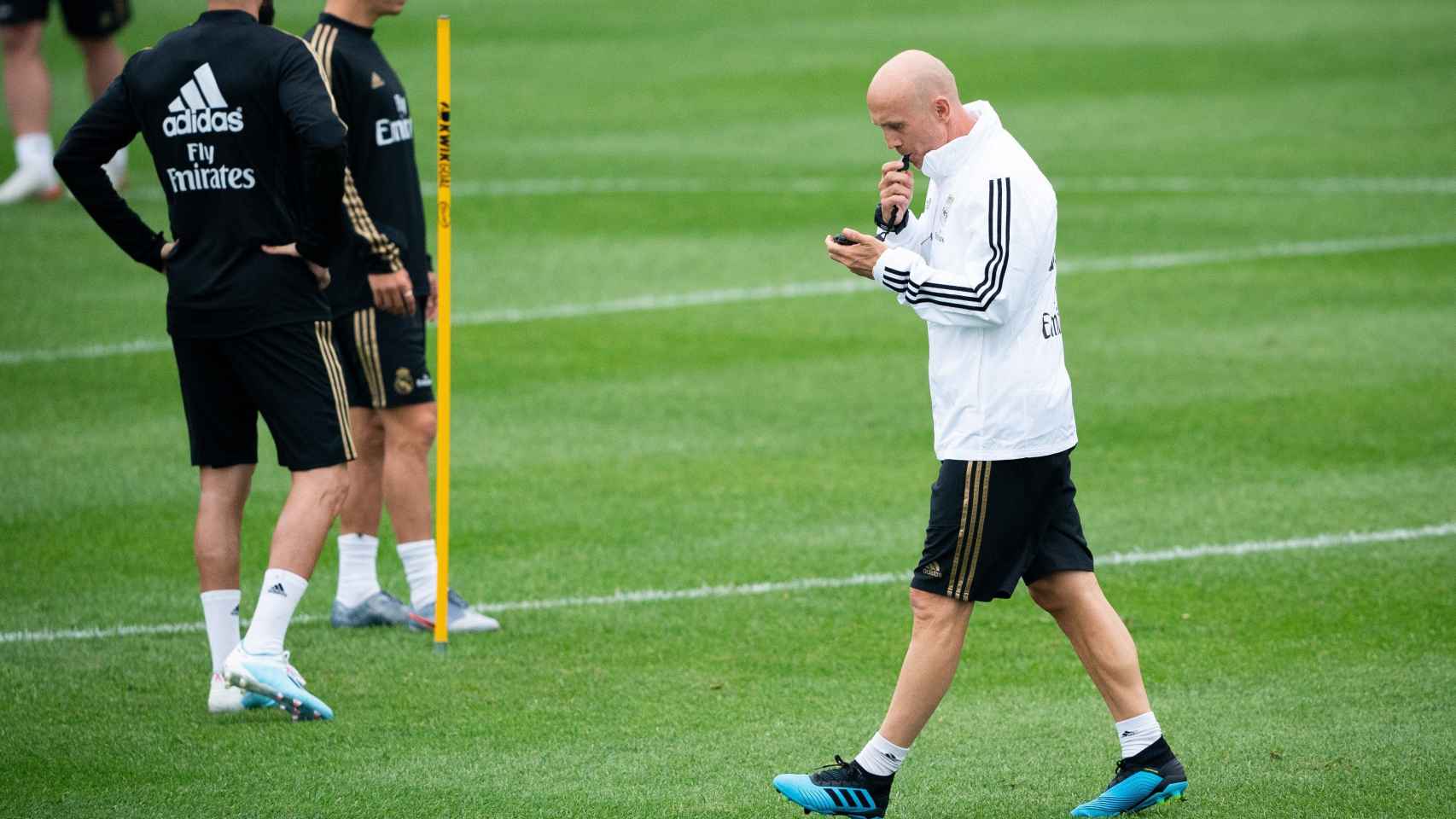 Bettoni, durante una sesión de entrenamiento del Real Madrid