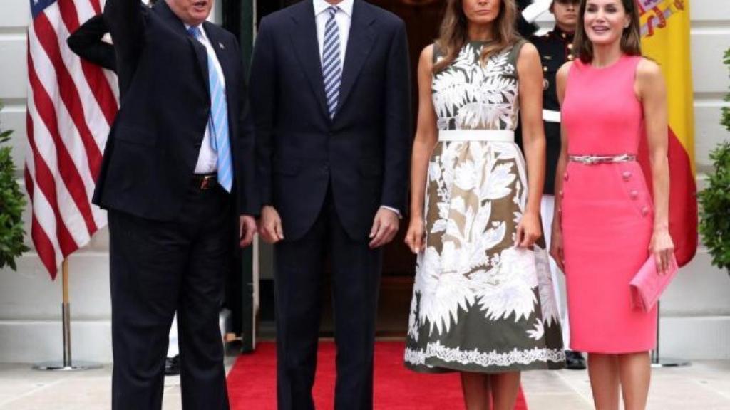 Los Reyes, junto a Trump y su esposa Melania, en junio de 2018.