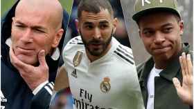 Zidane, Benzema y Mbappé