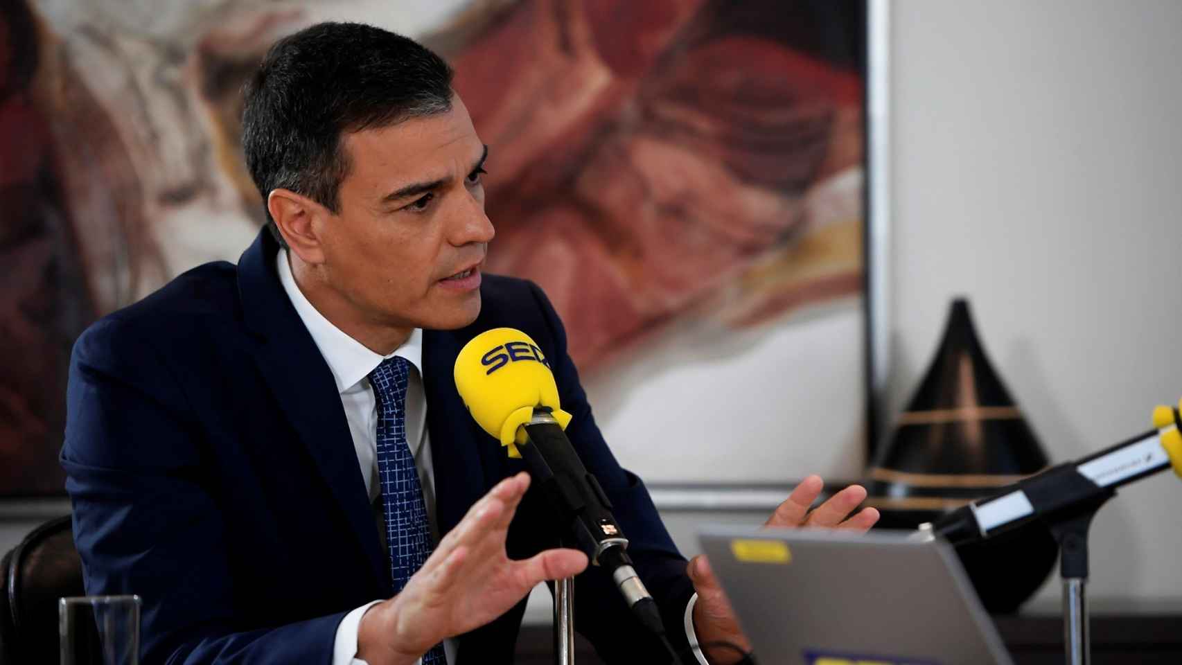 Pedro Sánchez, entrevistado en la Moncloa.