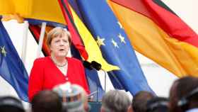 Imagen de archivo de Merkel en un discurso ante el cuerpo diplomático