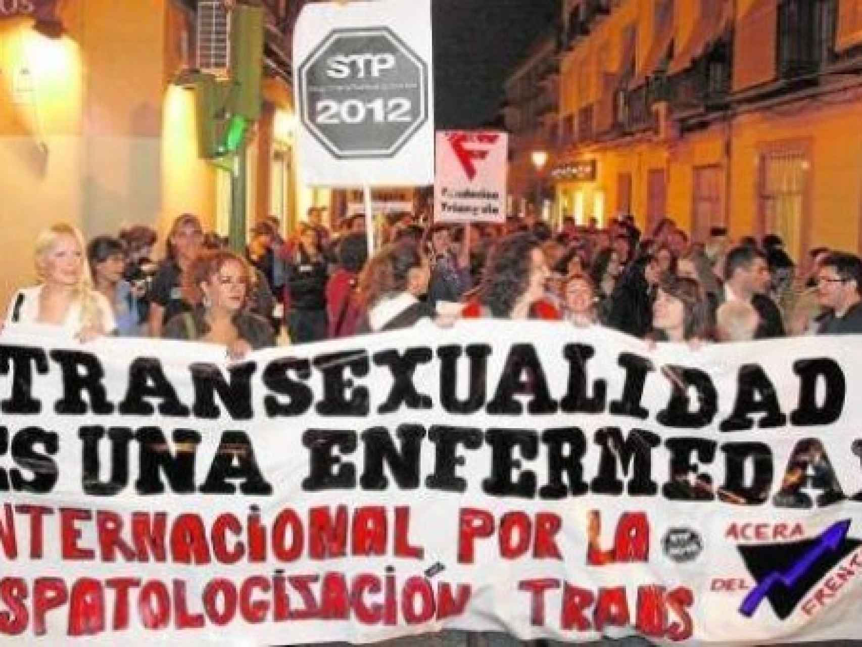 Manifestación a favor de la normalización de la transexualidad./