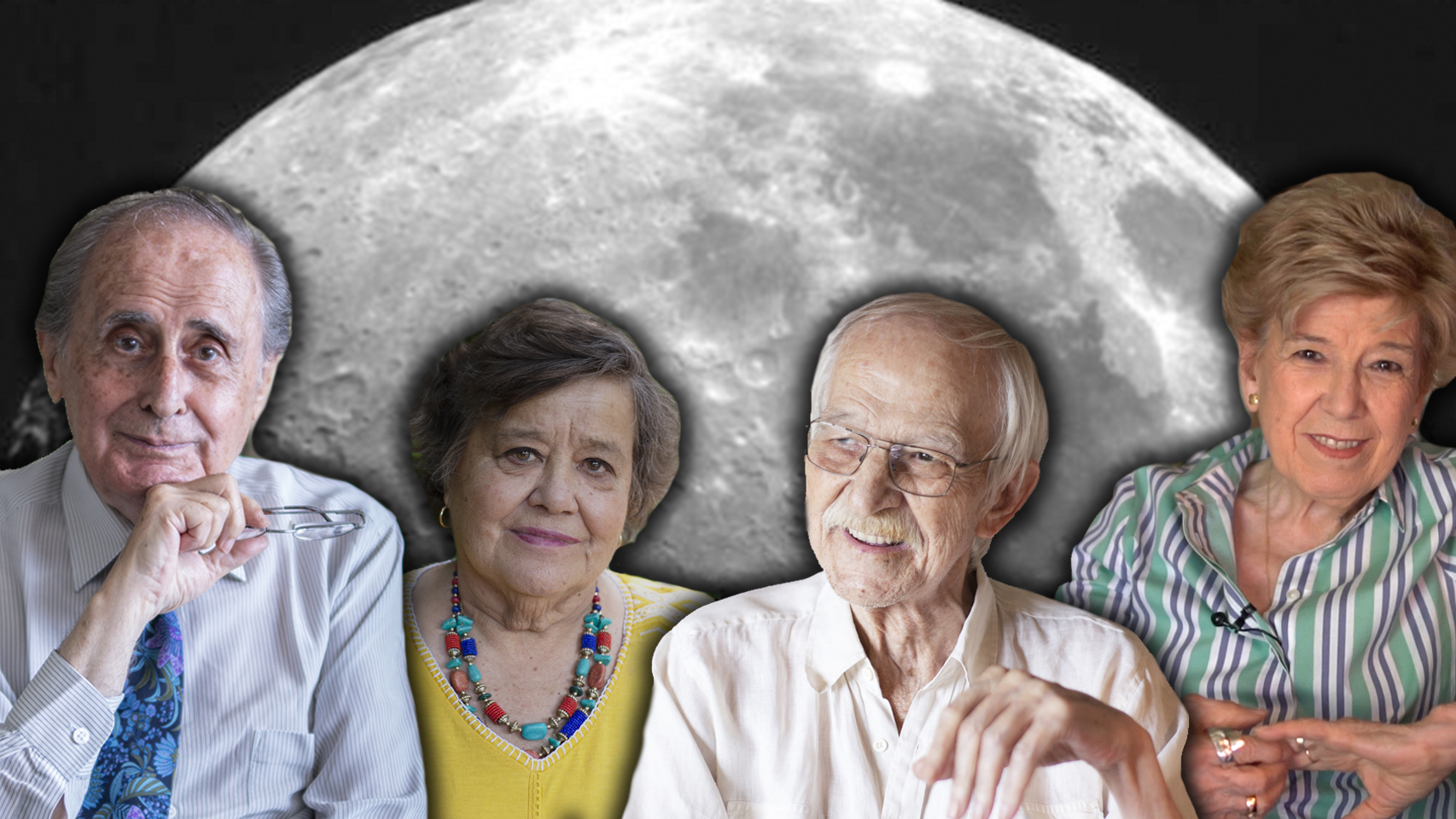 Jaime Peñafiel, Cristina Almeida, Antonio Escohotado y Pilar Urbano, testigos del momento de la llegada del hombre a la Luna.