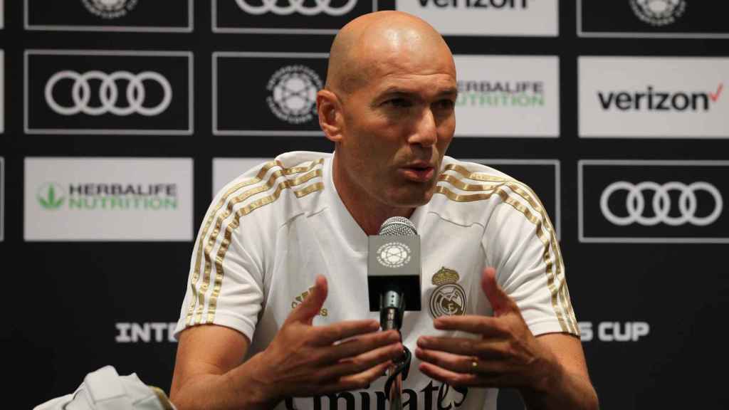 Zidane en rueda de prensa tras el partido ante el Bayern.