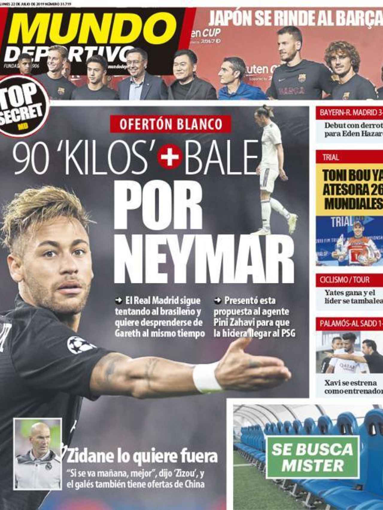 La portada del diario Mundo Deportivo (22/07/2019)