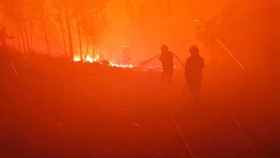 Imagen del incendio declarado en el centro de Portugal.