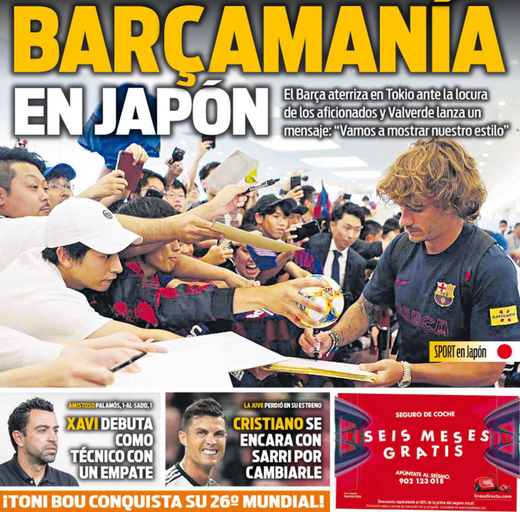 La portada del diario Sport (22/07/2019)